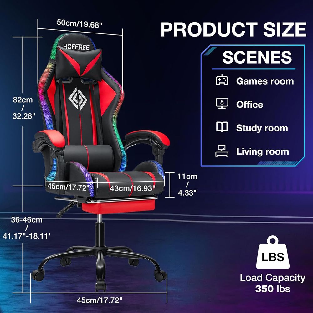 كرسي ألعاب RGB مع سماعات بلوتو - مراجعة Video Games وسعره